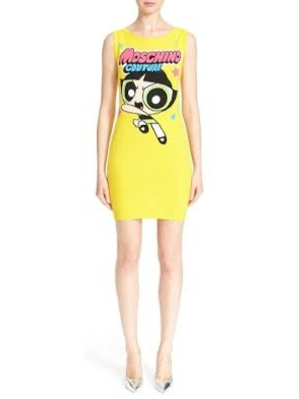 MOSCHINO X THE POWERPUFF GIRLS Buttercup Intarsia knit dress 2016